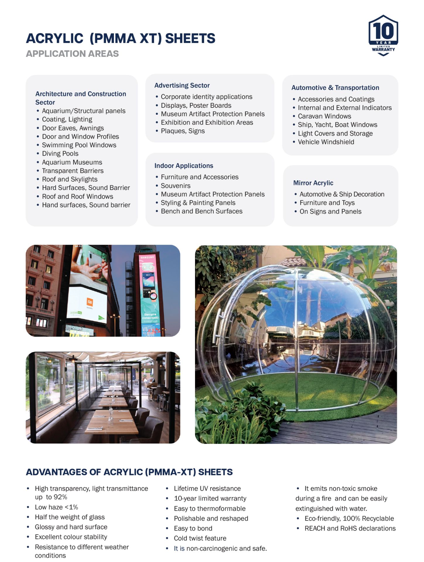 PMMA XT - Extruded Acrylic Sheets